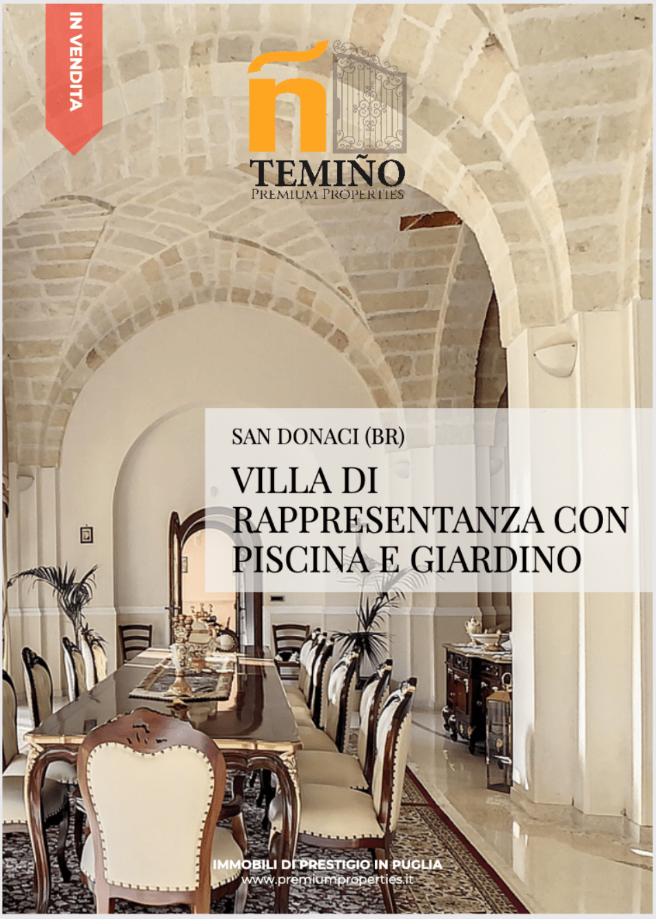 [TODO: copertina opuscolo Villa di rappresentanza con piscina e giardino – San Donaci (BR)]